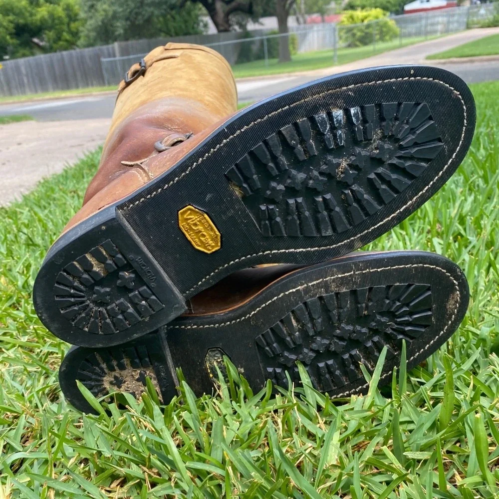 King Ranch Chippewa Mens 10D Leather Snake Boots Brown 90220 Made in USA